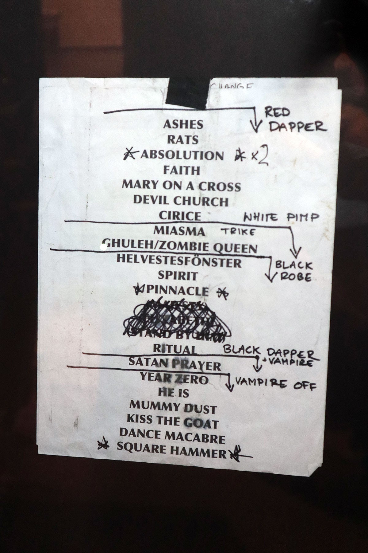 Ascension Set List 
