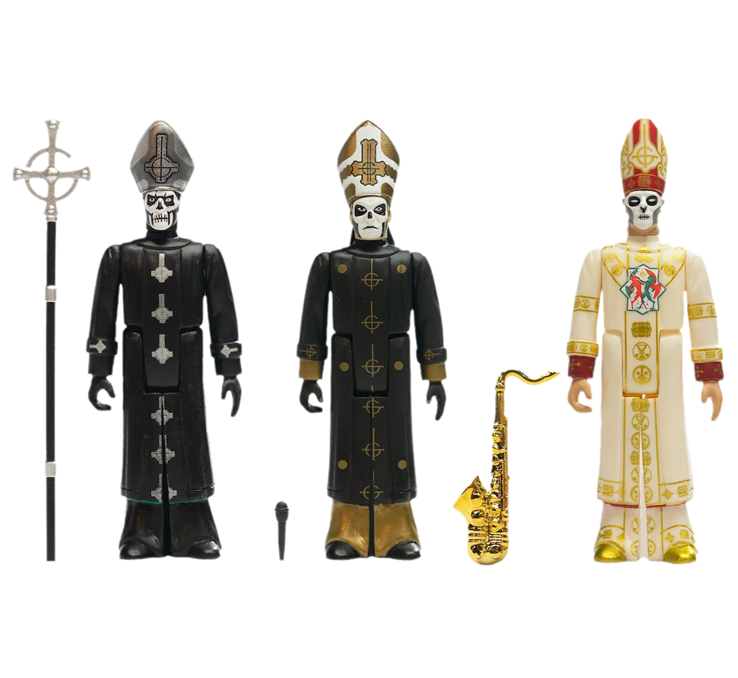 Papal Lineage ReAction Figures, Unboxed
